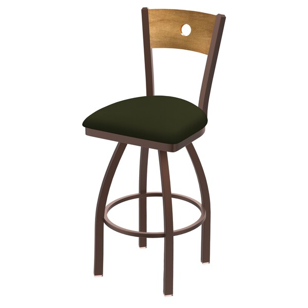 25" Swivel Counter Stool, Bronze Finish, Med Back, Canter Pine Seat